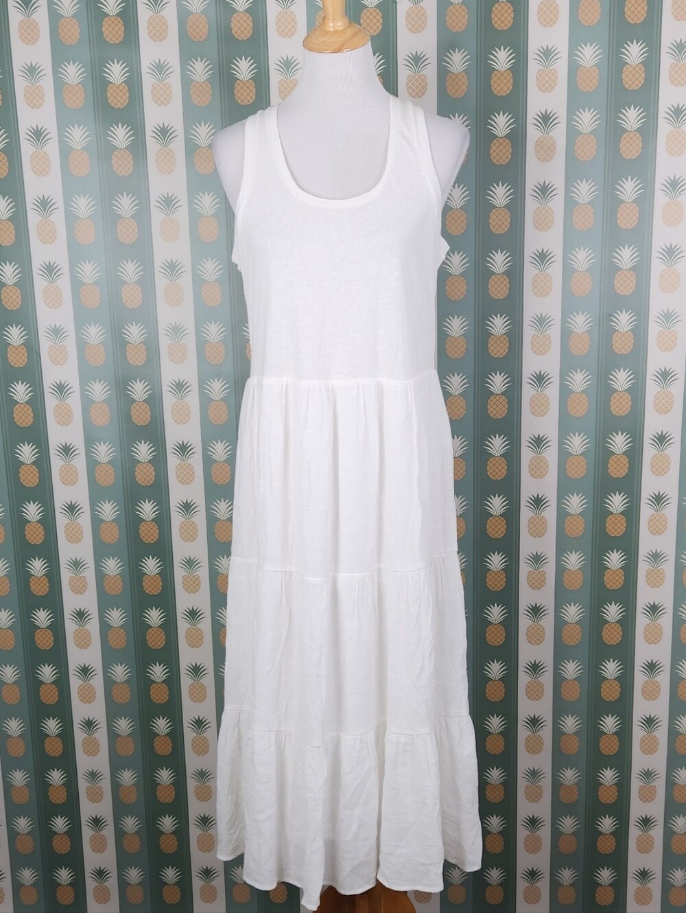 Heartloom White Sleeveless Tiered Maxi Dress